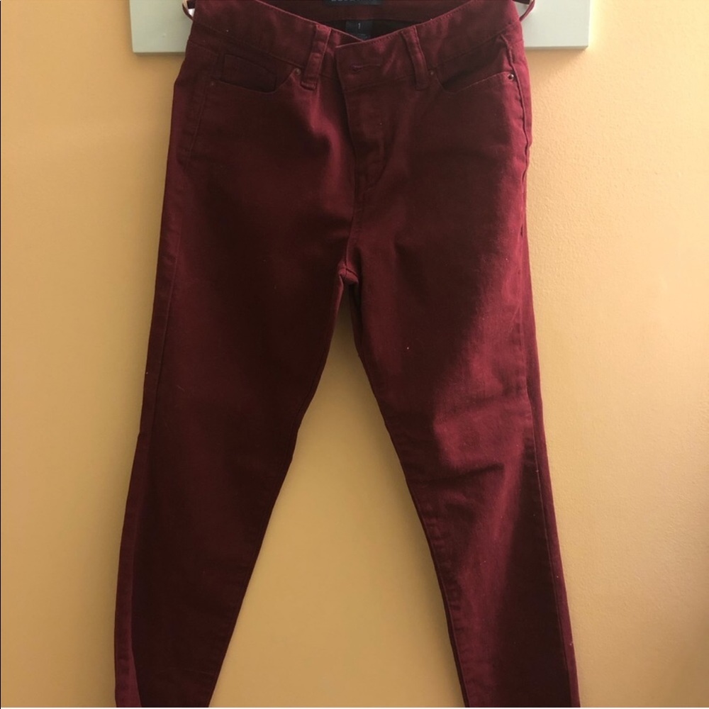 Burgundy jeans